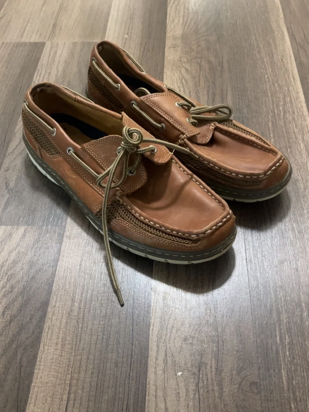 SPERRY TARPON Ultralite Boat Shoes Mens Brown 10 Memory Foam